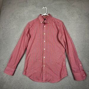 Banana‎ Republic Non Iron Tailored Slim Fit Red Plaid Button Down Shirt Men S